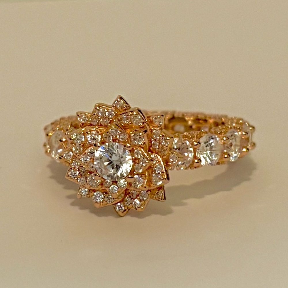 Rose gold ring with diamonds